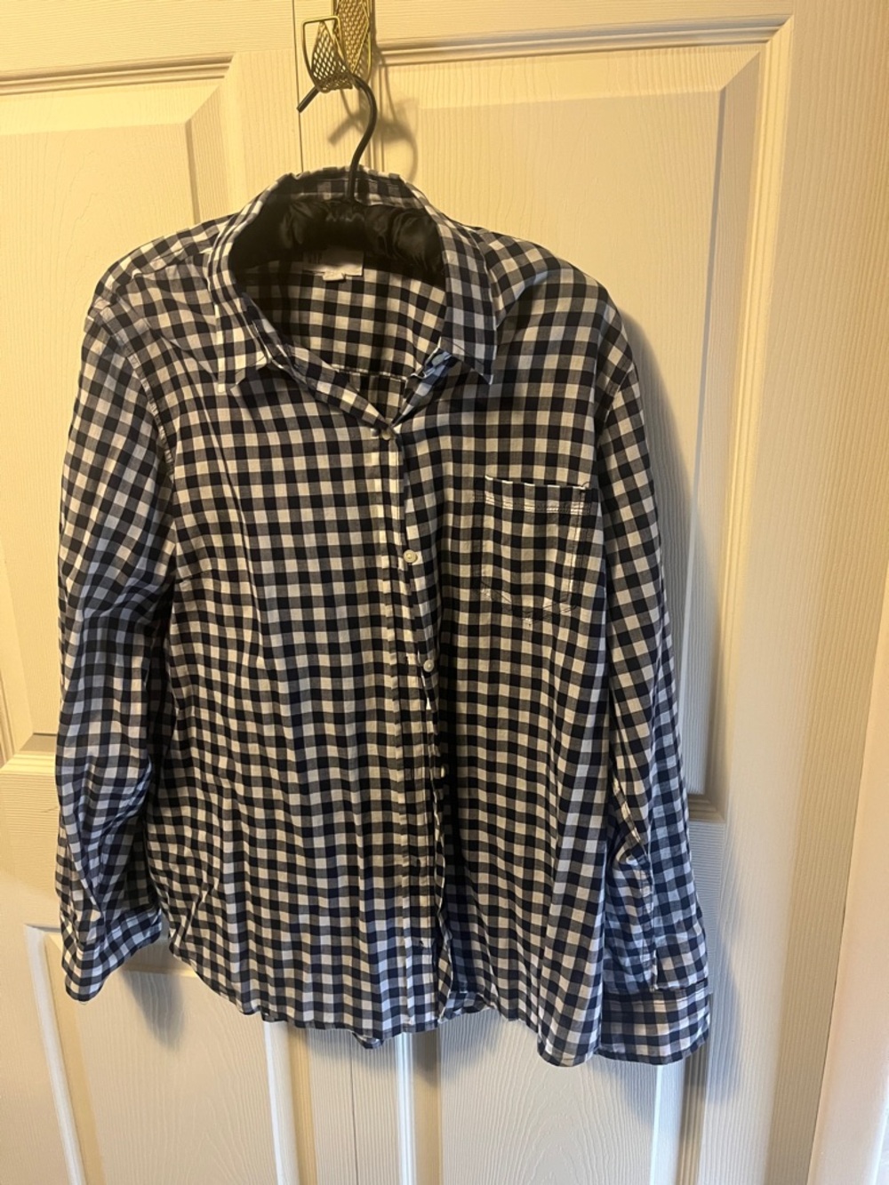 GAP Navy & White Gingham Button-Down Shirt